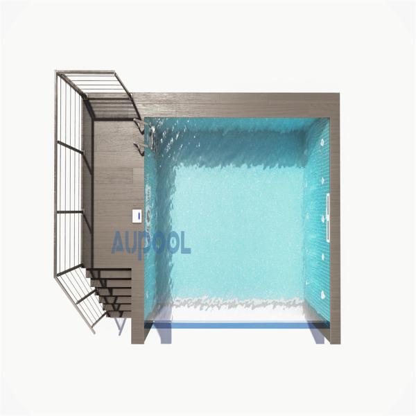 Modular Prefab Luxury Swimming Pool with Acrylic Panel Window and Mosaic Pattern Panels