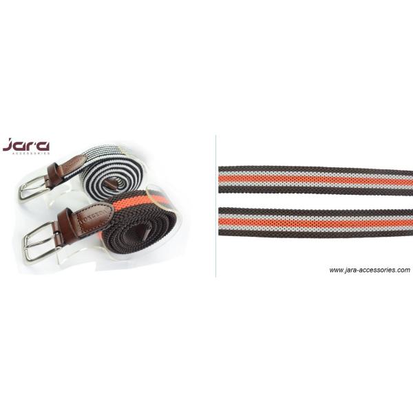 Mixed Colors Polyester Mens Stretch Belts With PU Buckle Part 3.5cm Width