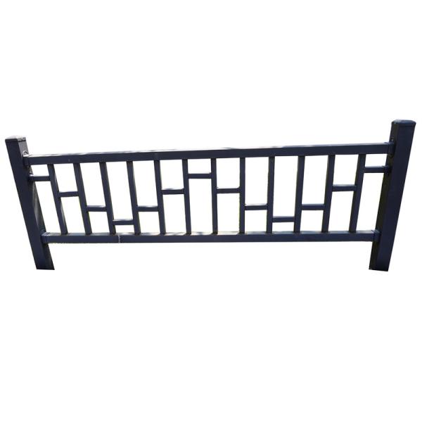 Black Metal Steel Frame Wrought Iron Guardrail Outdoor Staircase OEM