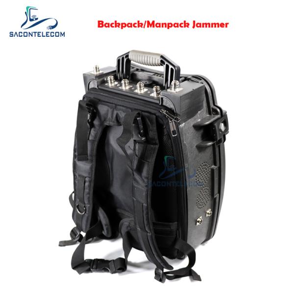 8 Channels Manpack Jammer 20-3000mhz 120watts 100m Radius Built In Battery