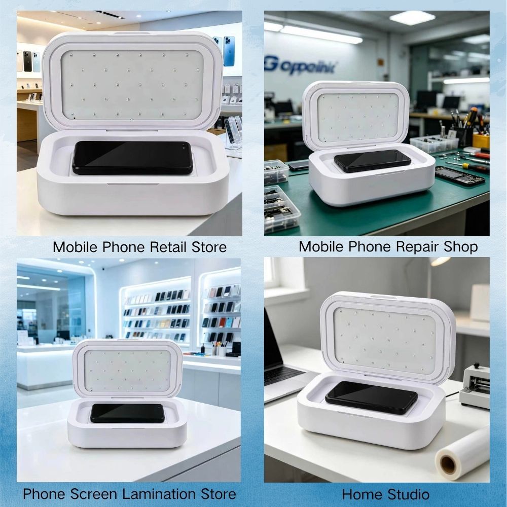 Cell Phone Screen Protector UV Curing Laminator 365-405nm Wavelength One-Touch Button Control White Color