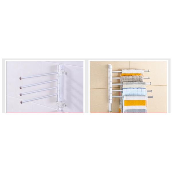Foldable Rotary Rustproof Double Bar Towel Holder