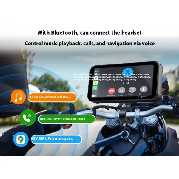 High Sensitivity Touch Screen Motorcycle Tachograph With Carplay Compatibility