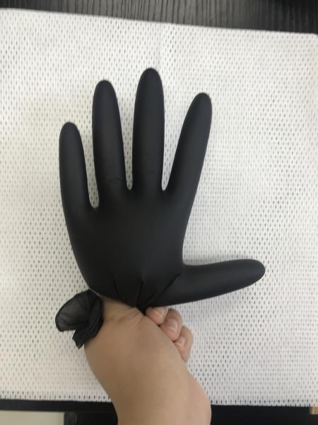 Hair Salon Beauty Black Nitrile Exam Gloves / Black Nitrile Examination Gloves