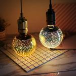 3d Finished Firework Decorative Filament Bulbs St64 5w G125 E27 Globe