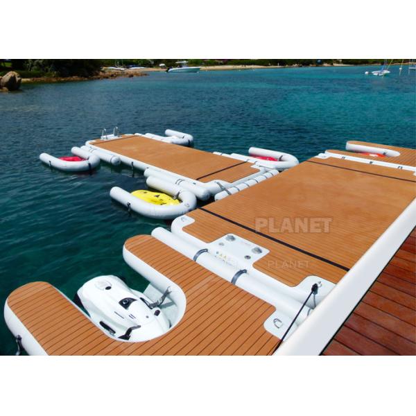 4x2x0.2m Teak Sunbathing Inflatable Floating Island Dock