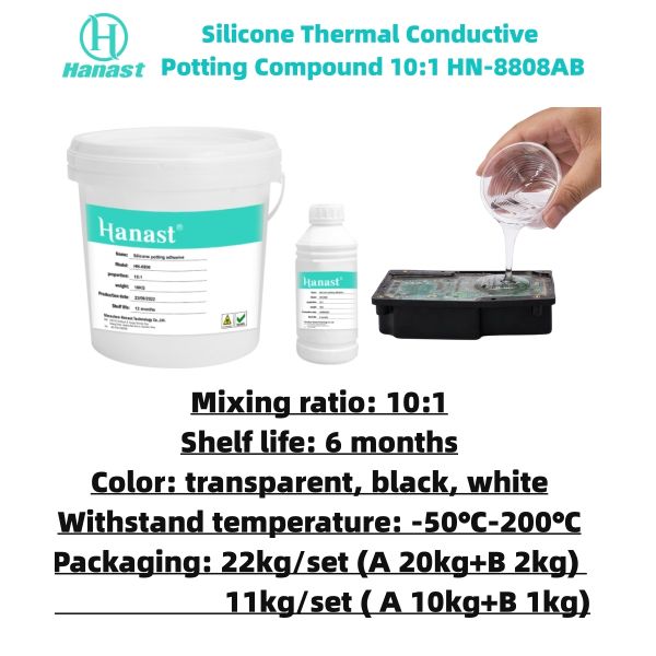 10:1 Silicone Potting Compound For Electronics High Temperature Potting Compound Flexible Potting Silicone