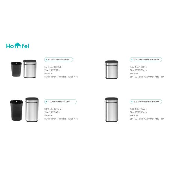 30L 40L 50L Household Office Touch Garbage Can Big Capacity Standing Press Design