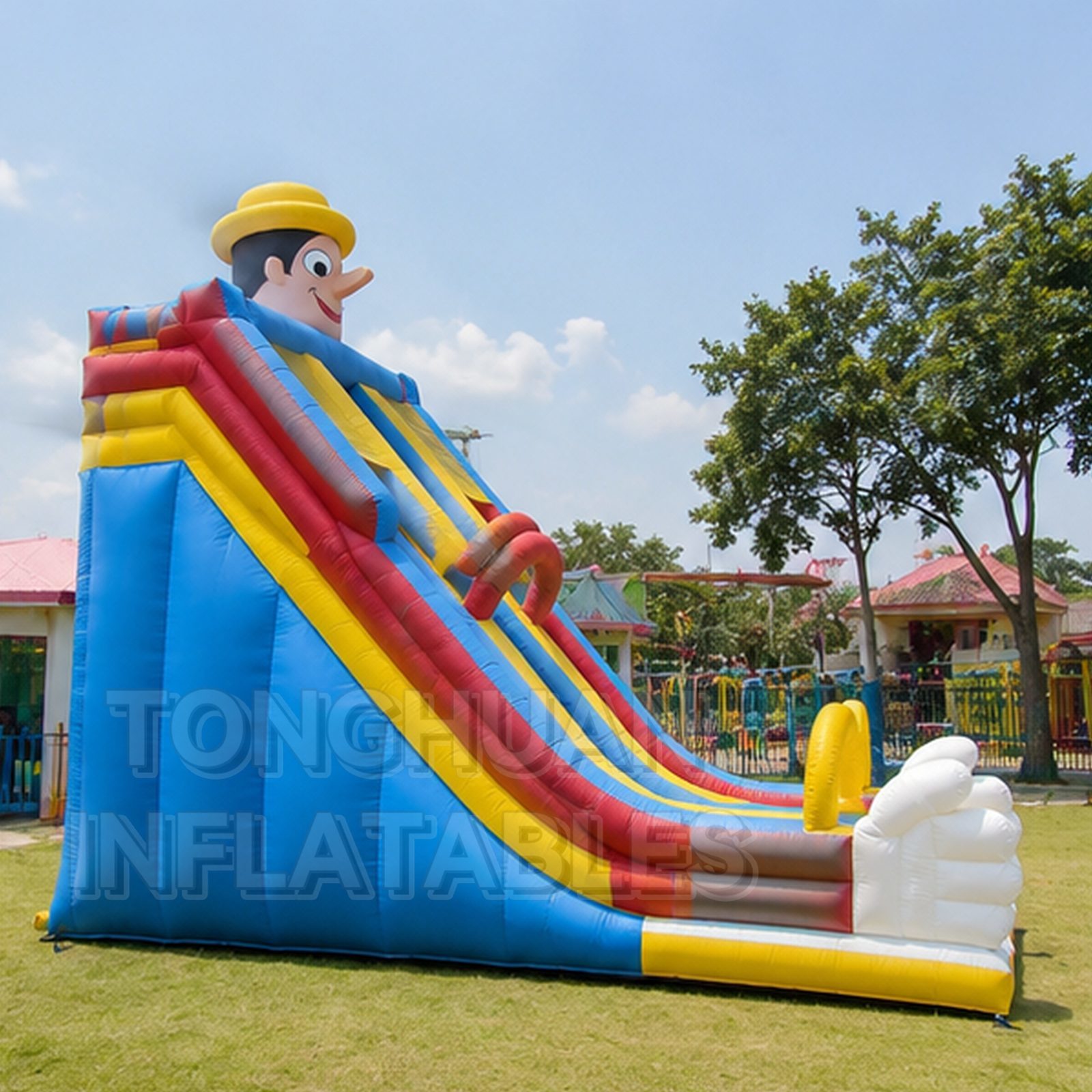 Custom Puppet Theme Inflatable Double Lane Slide for Commercial Rental and Family Entertainment