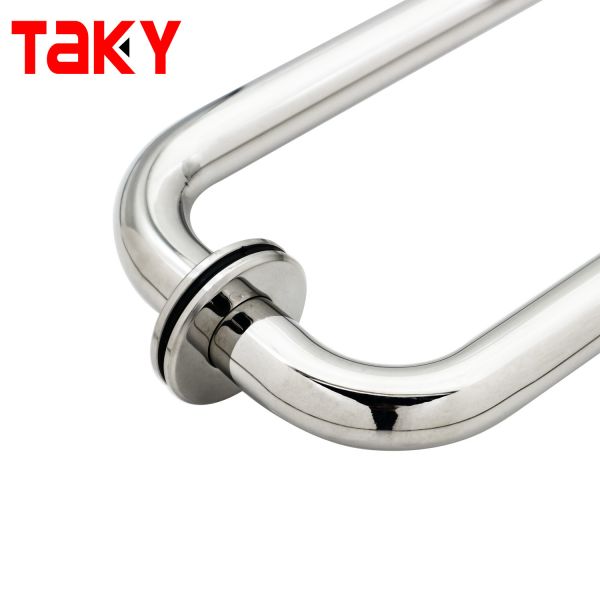 Round Shaped Long Main Door Handle Rose Mirror Pull Handle Shower Door Handles