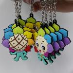 Colorful Flower Shape PVC Toy Keychain Key Holder With High Quality Metal Chain,