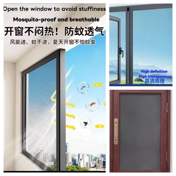 Sturdy Black Woven Security Screen Insect Screen for Villa Gate Window Protection