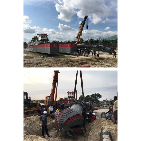 Sea Bed Desilting Cutter Sand Dredger Dredging In Salty Water / Lake