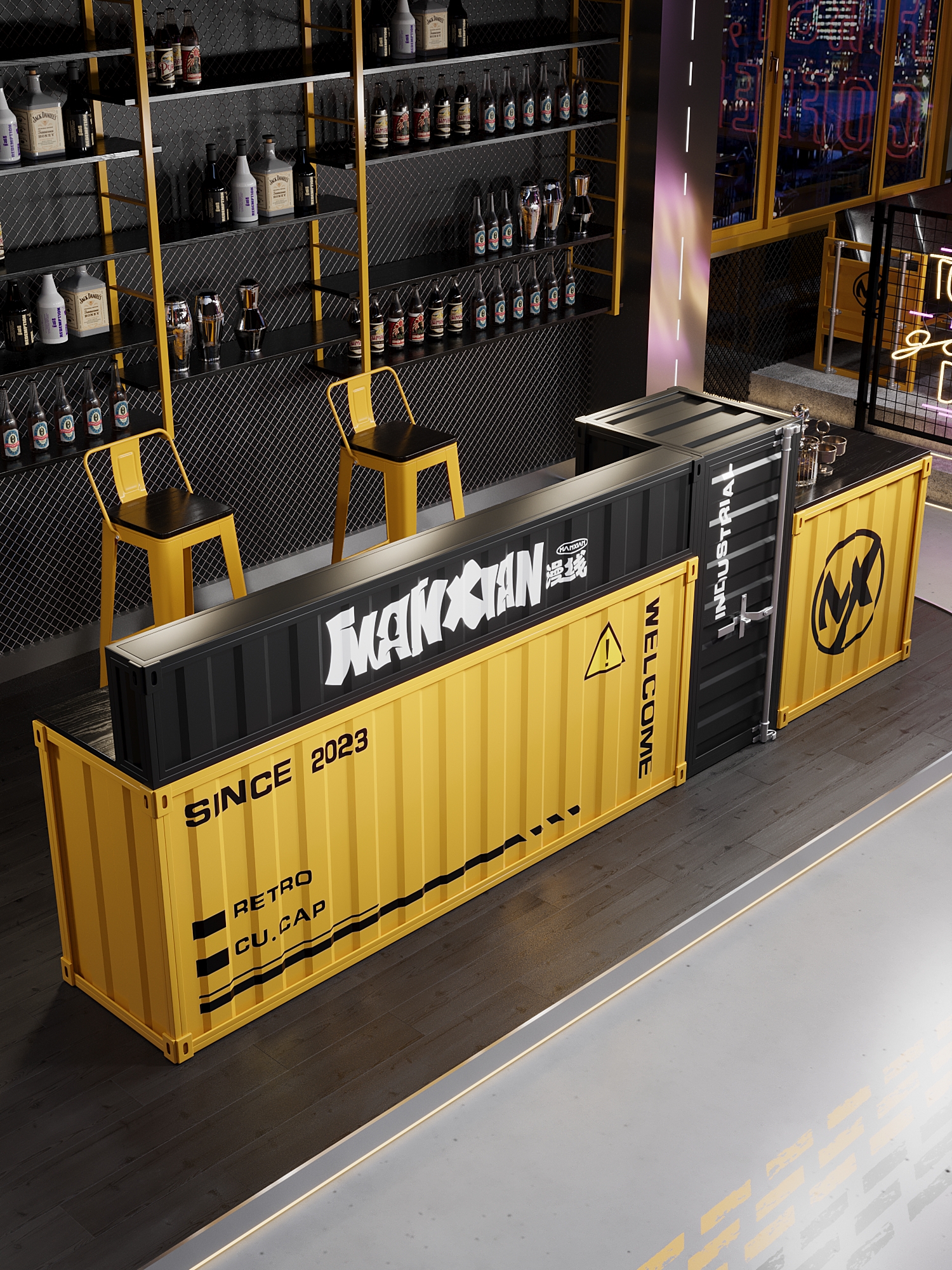 Customized Color Durable Iron Frame Compact Design Front Desk Reception Counter for Commercial Use