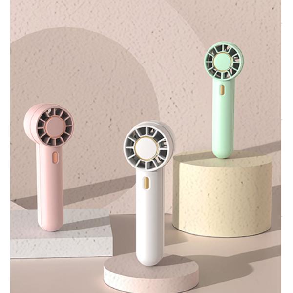 ABS Materials 3-Speed Type-C Rechargeable Mini Fan 6H Runtime 1200mAh Battery White Green Pink