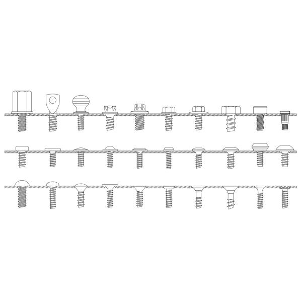 Metric Measurement System Stainless Steel Versatile Fasteners Custom Hex Cross Slot Torx Screws from Professional
