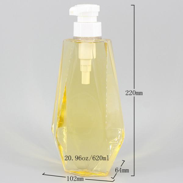 Clear Plastic Shower Gel 600ml Shampoo Pump Bottles