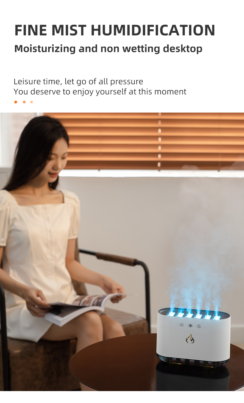 2023 New Creative Portable 900ml Dynamic 6 Spray Running Smart Ultrasonic Voice-control Room Humidifier With Home Office