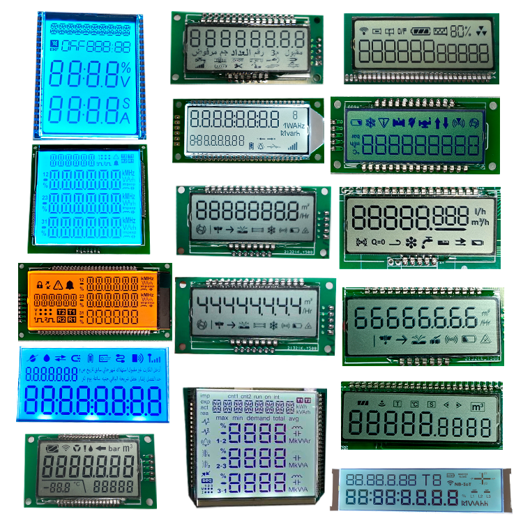 Cheap Customized Size 7 Segment 8 Digit Reflective Positive Stn Lcd Display Screen For Gas Meter