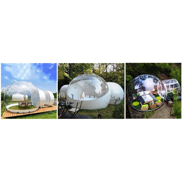 1mm PVC Transparent Bubble Tent With Tunnel Inflatable Camping Tents