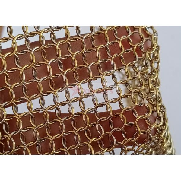Brass Ring Mesh Curtain For Halls Space Divider 1.5 X 15 Mm