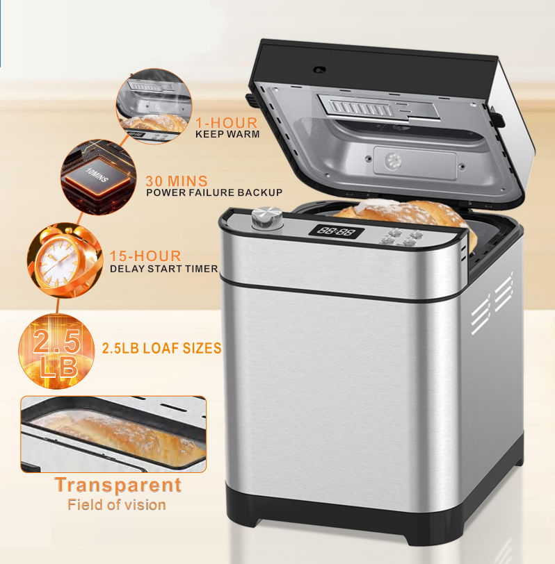 Intelligent Bread Maker SC-3207 with stainless steel housing