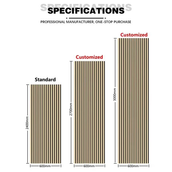 Wood Slat Acoustic Panel OEM Production Fire Retardant Veneer Core