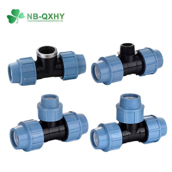 Wholesale PP Compression Pipe Fitting Plastic Irrigation Tee with Black Color