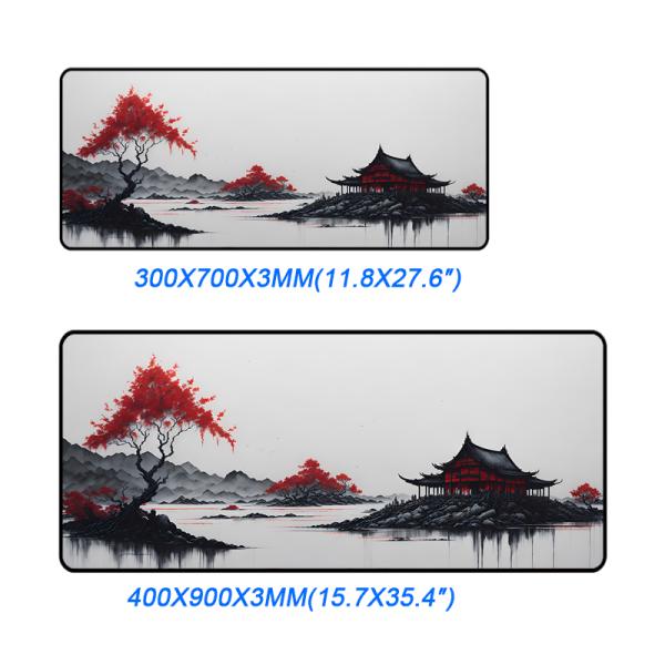 Custom Chinese Landscape Style Gaming Mousepad Sublimation Printing Rectangle Mouse Pad