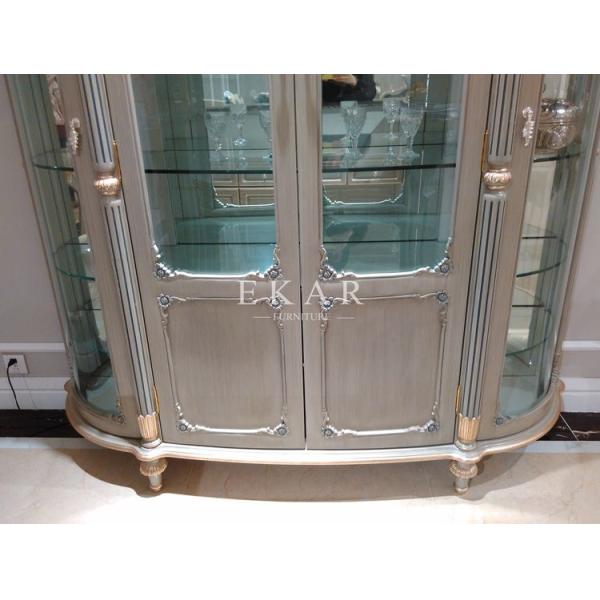 Dining Room Side Cabinet Wine Cabinet Sideboard Modern Glass Two Doors Sideboard FJ-133B