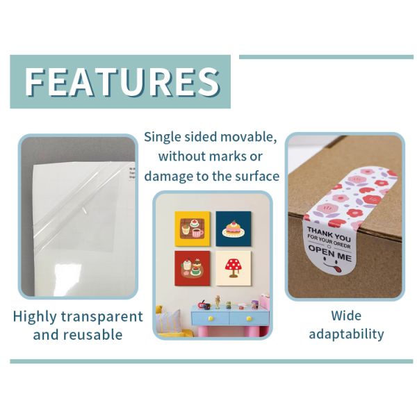 Single Side Removable Crystal Clear Double-Sided Adhesive Tape 90um