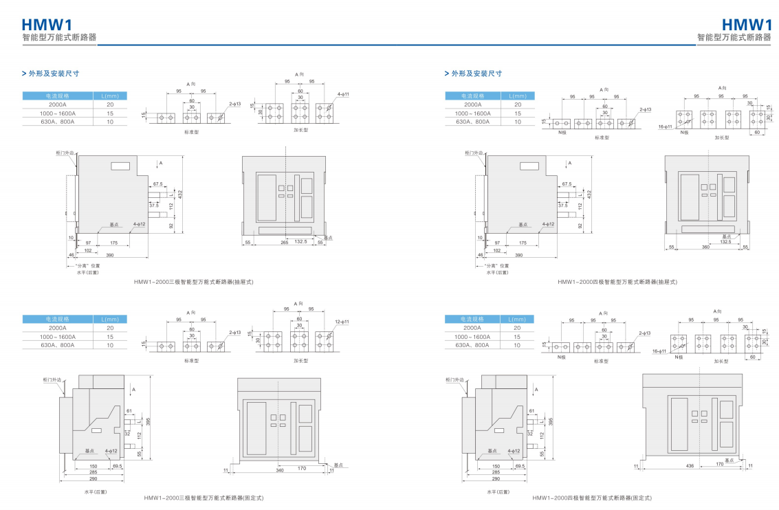 Switchgear Circuit Breaker 2000 Amp Intelligent Universal Drawer Type ACB Breaker