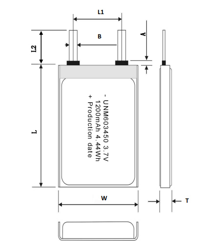 3.7V 1200mAh Rechargeable Lithium Polymer Battery 603450 with CE Approved for Electronics