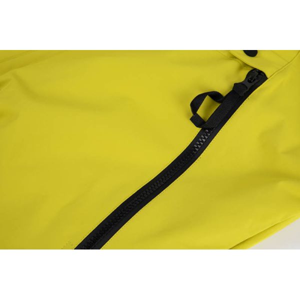 High-Visibility Lime Yellow Waterproof Windproof Hooded Jacket with Detachable Fleece Inner