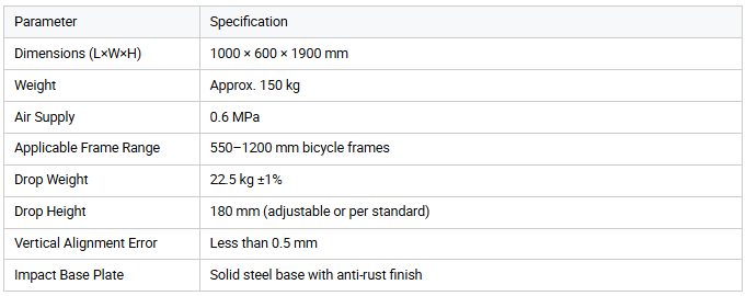 Bicycle Frame Falling Weight Impact Testing Equipment Bicycle Multi-function Frame Impact Testing Machine