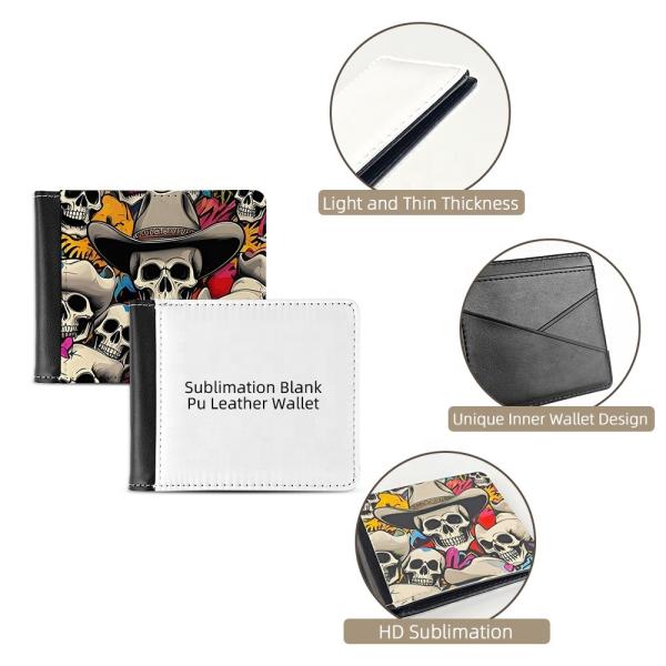 Double Sided Pu Leather Sublimation Wallet Blanks Personalized Wallet For Men