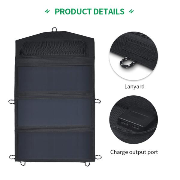 Outdoor Foldable Solar Powered Panel Portable 21W 6V Flexible