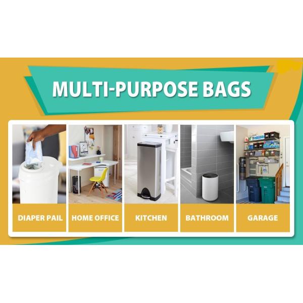 These  plastic bags are 100% compatible for SimpleHuman Trash Cans and can be used in multiple areas