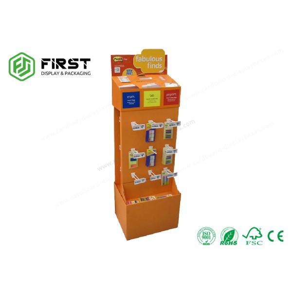 Offset Printing Custom Cardboard POP Pegboard Hook Floor Displays For Cell Phone Accessory