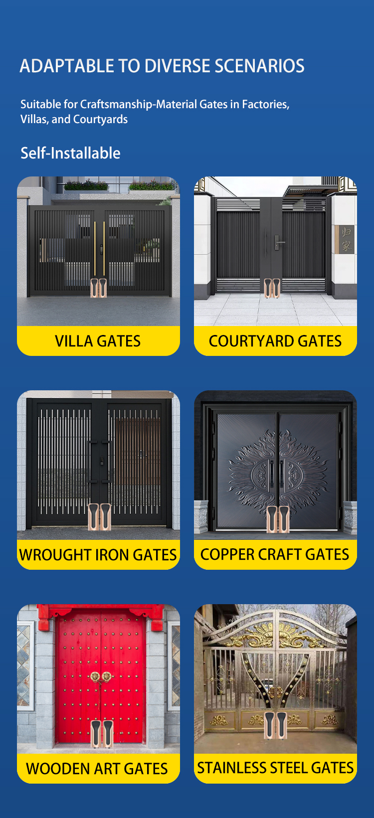 Self Installable Rolling Door Operator Ground Mounted With Switch Motor Remote Control Key Card Access