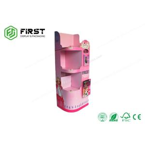 4 Shelves CMYK Color Printed Cardboard Floor Displays / Recyclable Corrugated