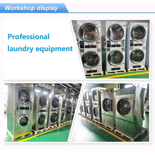Fully Automatic Commercial Laundry 22kg*2 Stack Tumble Dryer Machines for Home University Hotel