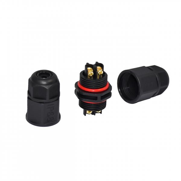 IP68 Waterproof Underground Screw Electrical Connector 3pin Assemble Cable To Cable Connector