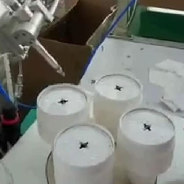 LED Bulb Robotic Glue Dispensing Industrial Dispenser Robot Round With Four Stations