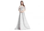 Embroidery Fabric Grey Color Prom Party Dress Evening Dress For Women