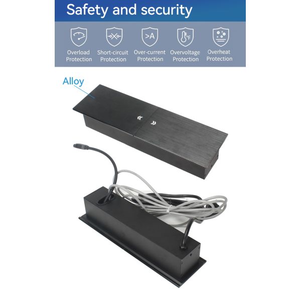 Schuko Office Desk Sliding Socket Power Module HDMI Data Interfaces OEM