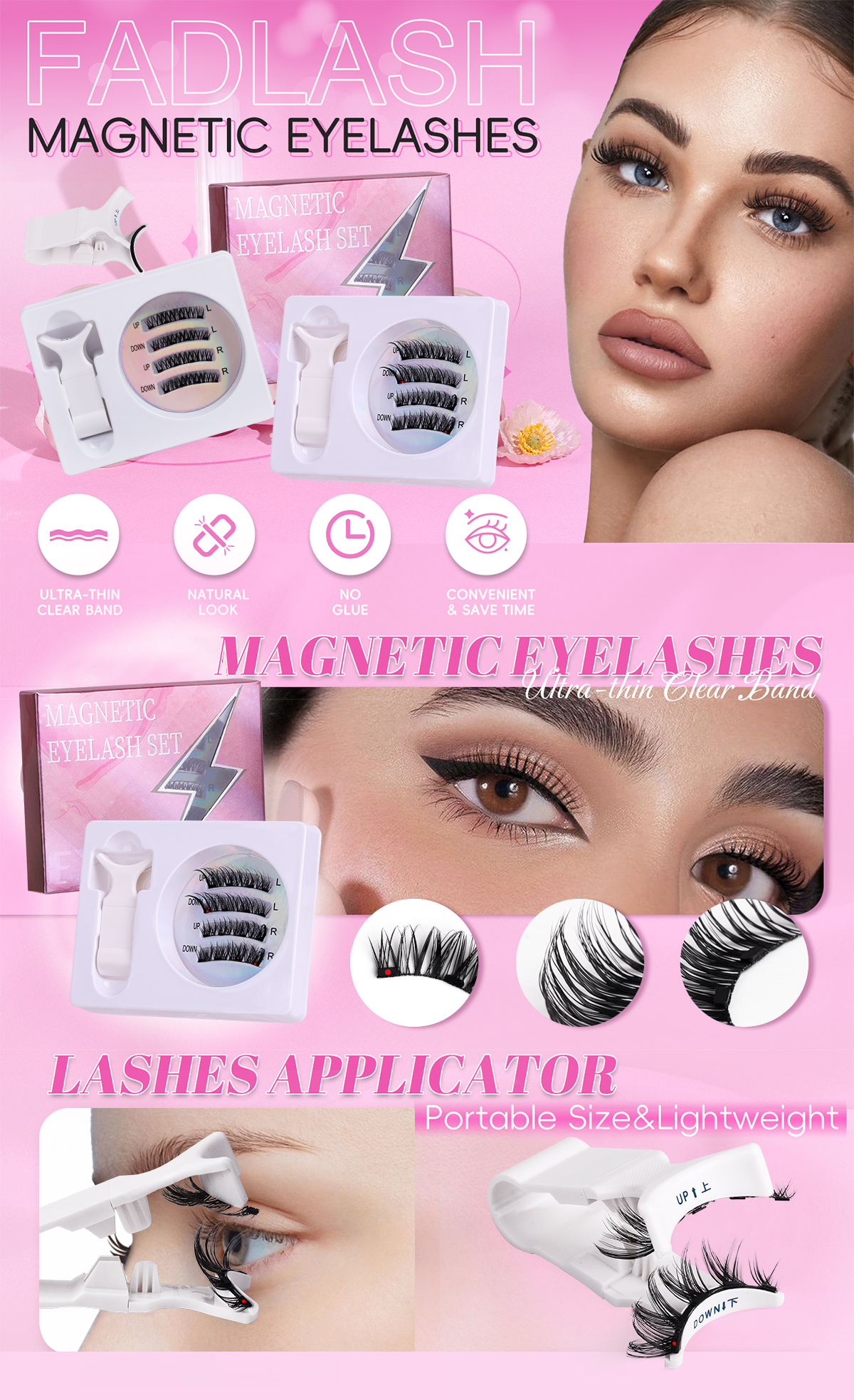Custom Diy Lashes Kit Press Glued Diy Segment Cluster Lashes Kit Self Adhesive Press On Lashes