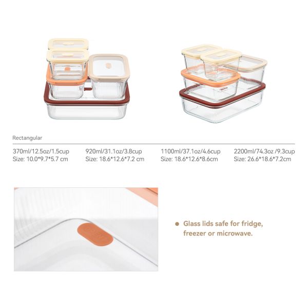 IKOO New Arrival Leakproof Plastic Free Meal Prep Containers with Silicone Framed Airtight Lid