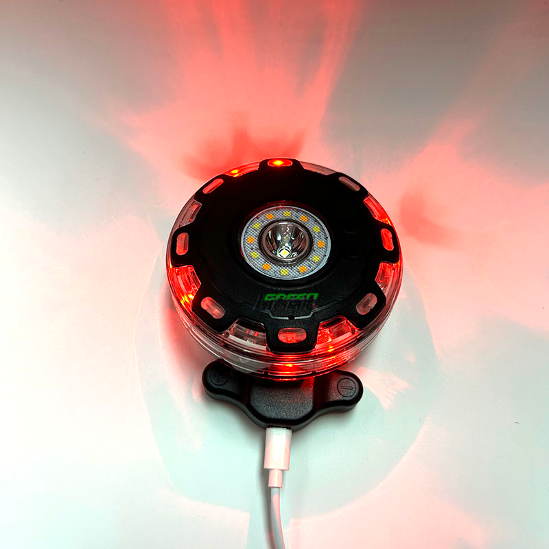 High Visibility Rechargeable LED Mining Lamps with SOS Function and Flashing RGB Side Warning Lights Offering Strong White Center Illumination