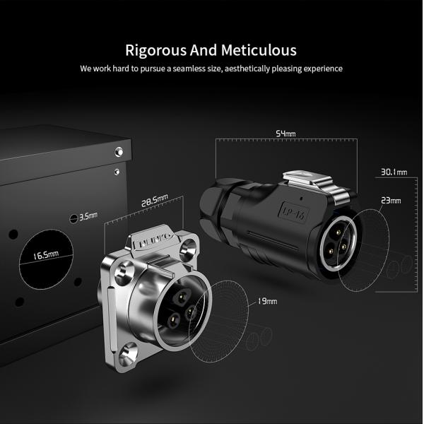 Cnlinko M16 PBT Plastic and Metal 16AWG Waterproof Power Connector 8 Pin Plug Socket